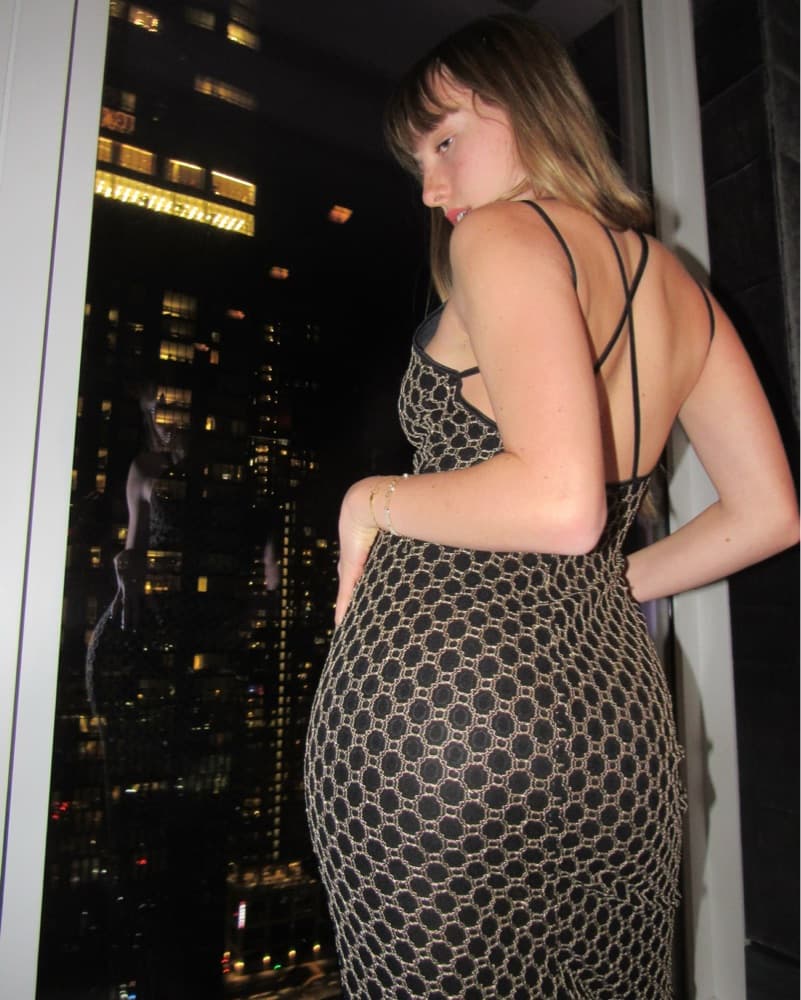 Vintage Black and Gold Dress - Image 2