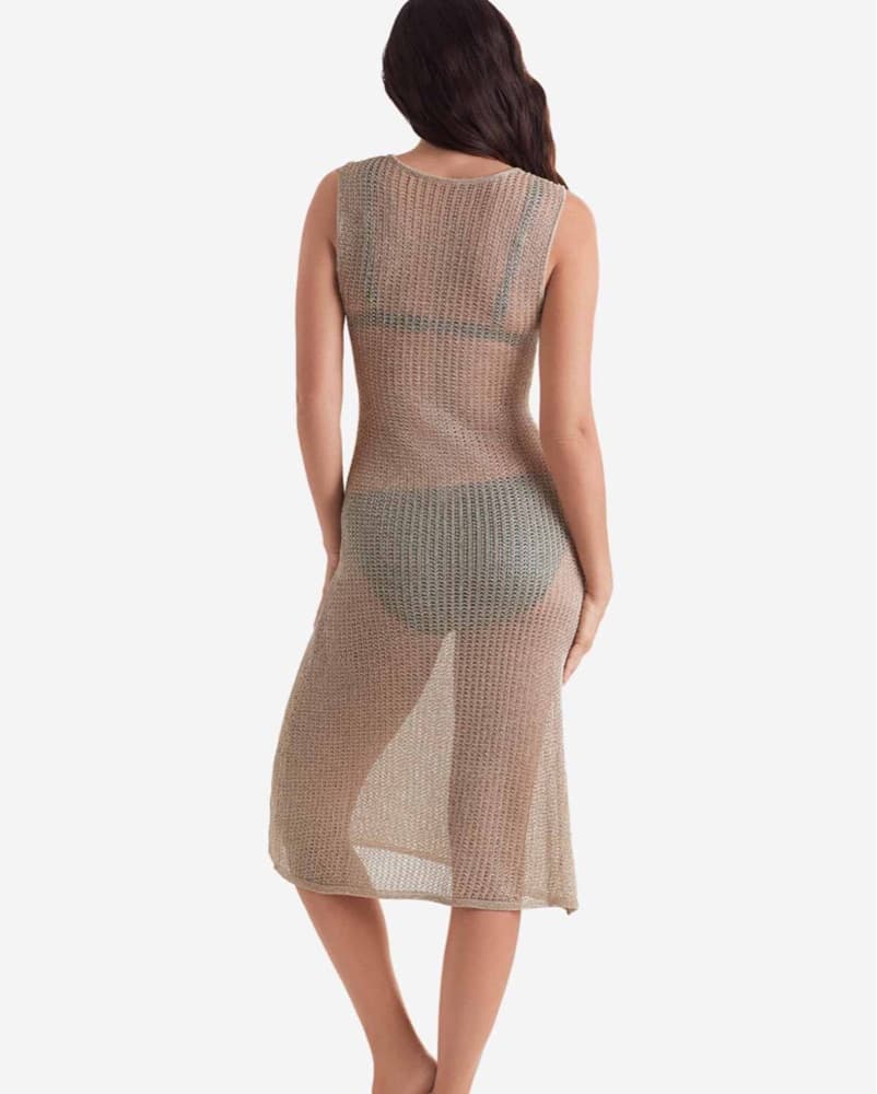 Gold Mimi Flamingo Knit Midi Dress - Image 4