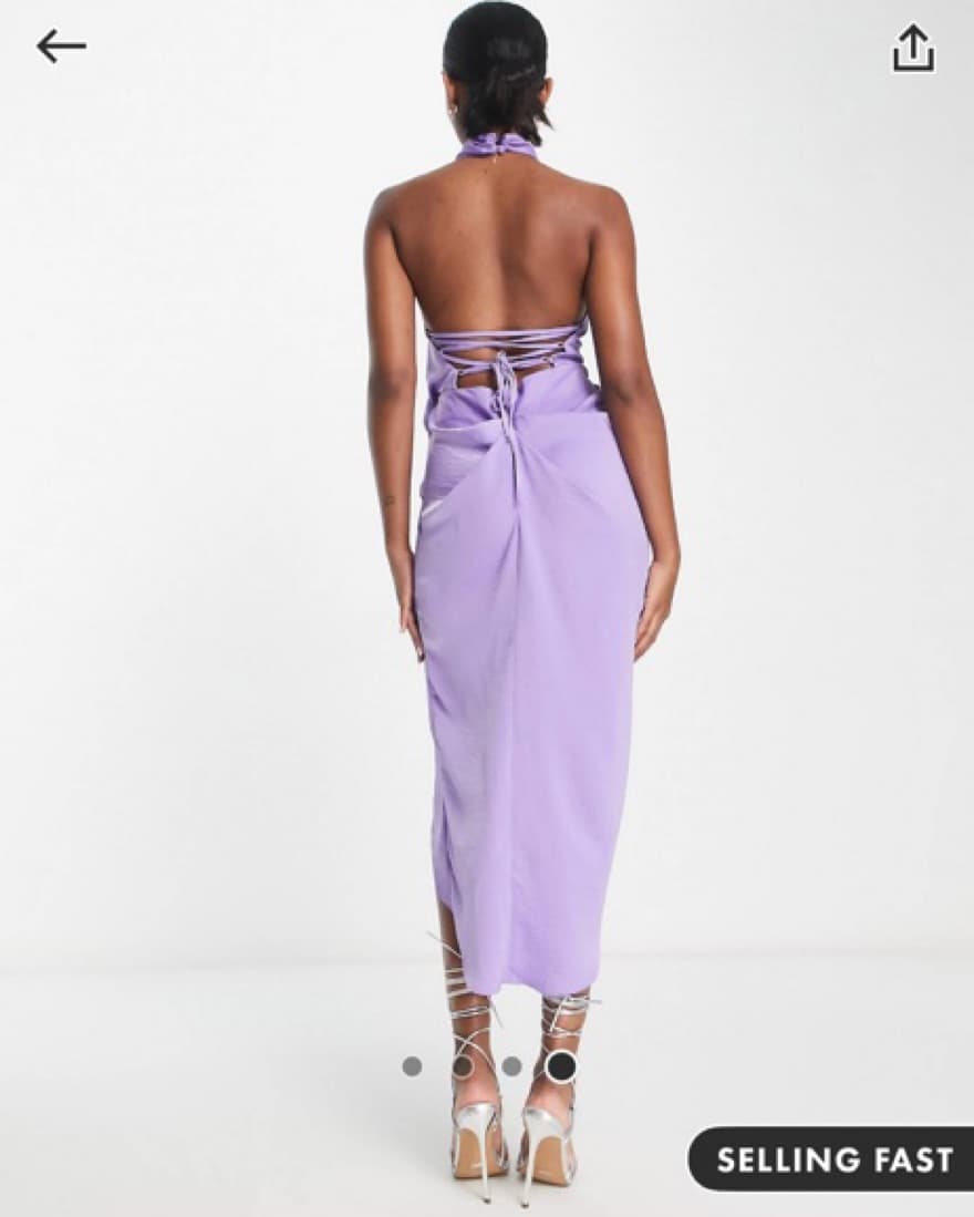 ASOS LILAC WRAP DRESS LACEUP BACK  - Image 1