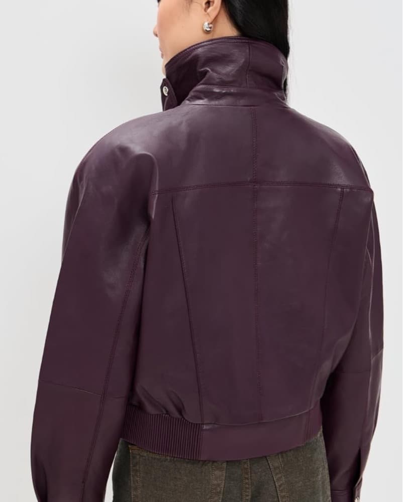 Retrofete Lykke Leather Jacket Bordeaux - Image 3
