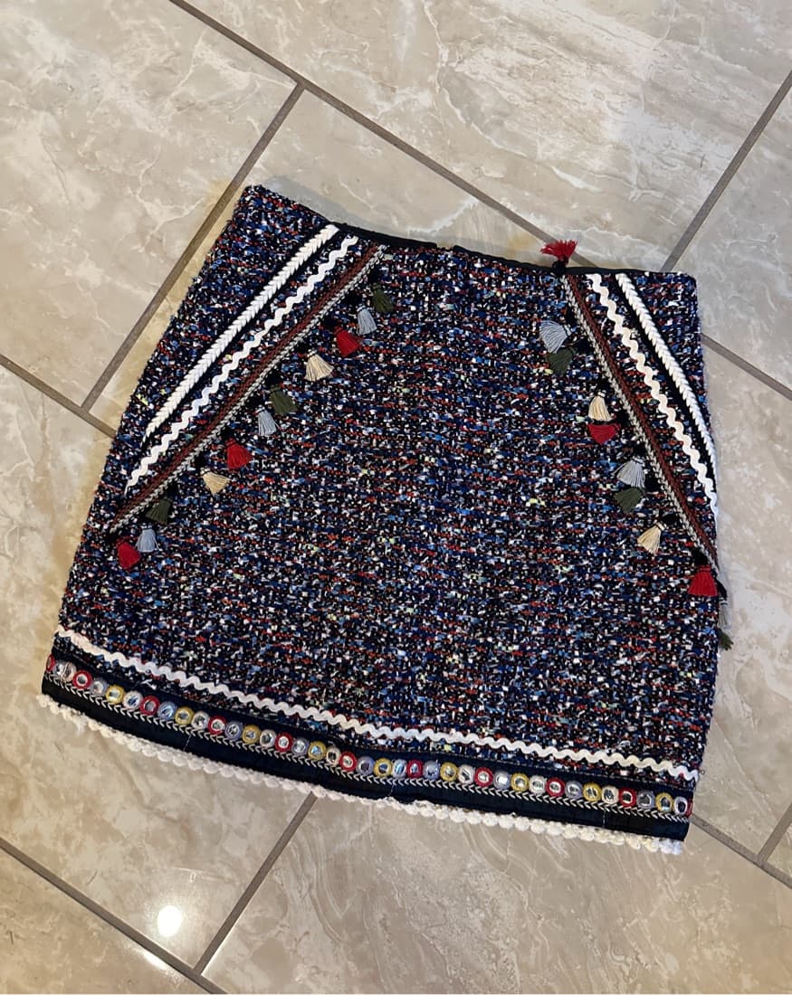 Free People Tweed Skirt W/ Tassels  - Image 1