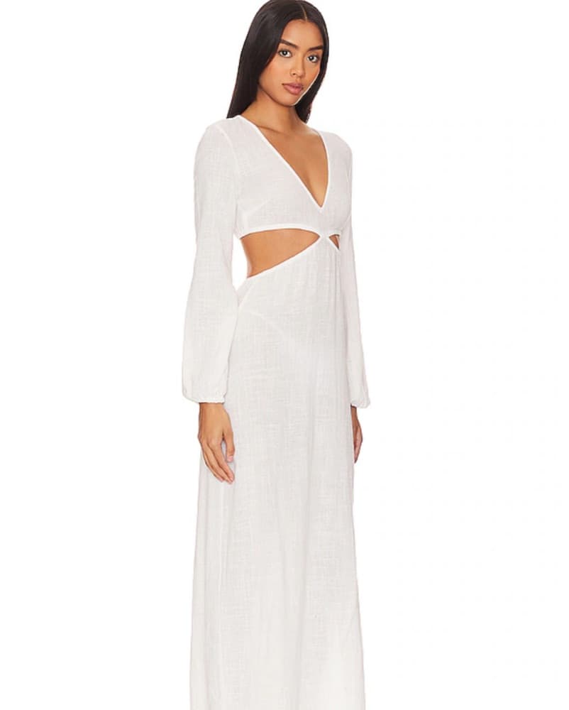 Elegant White Cutout Maxi Dress - Image 3
