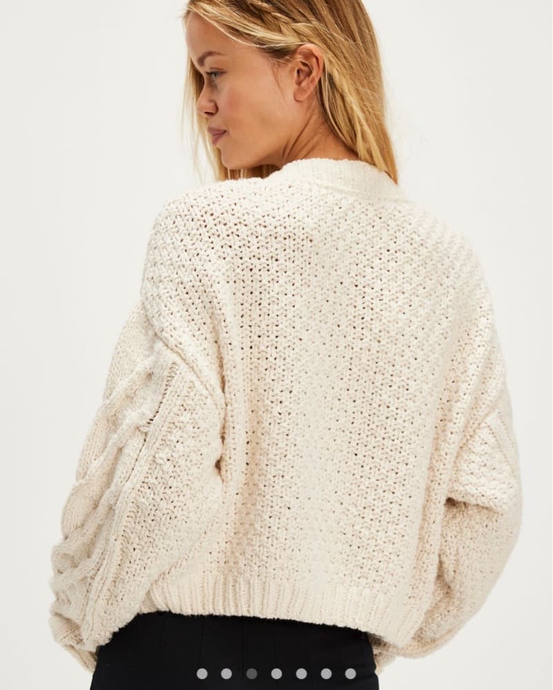 Free People Bonfire Cable Knit Cardigan - Image 3