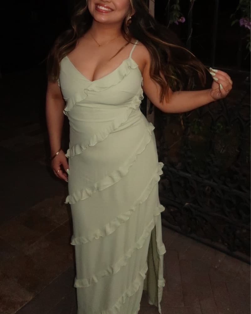 ASOS Light Green Ruffle Maxi Dress  - Image 4