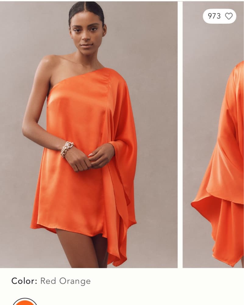 Orange One Shoulder Dress  - Image 1