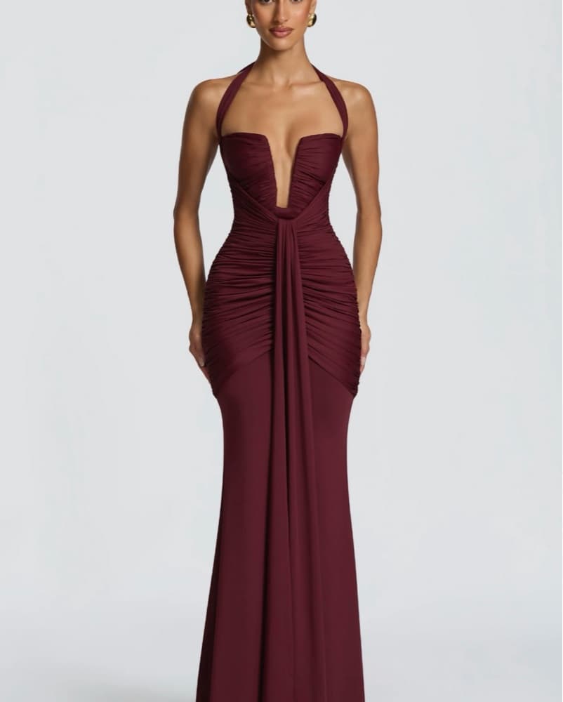 Burgundy maxi dress - Image 1