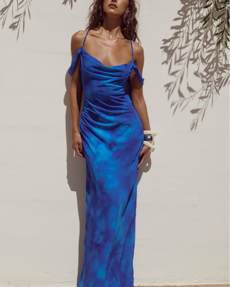 Blue Floor Length Dress - Image 1