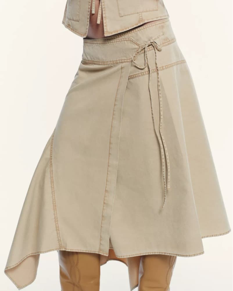 Tan Midi Skirt - Image 3