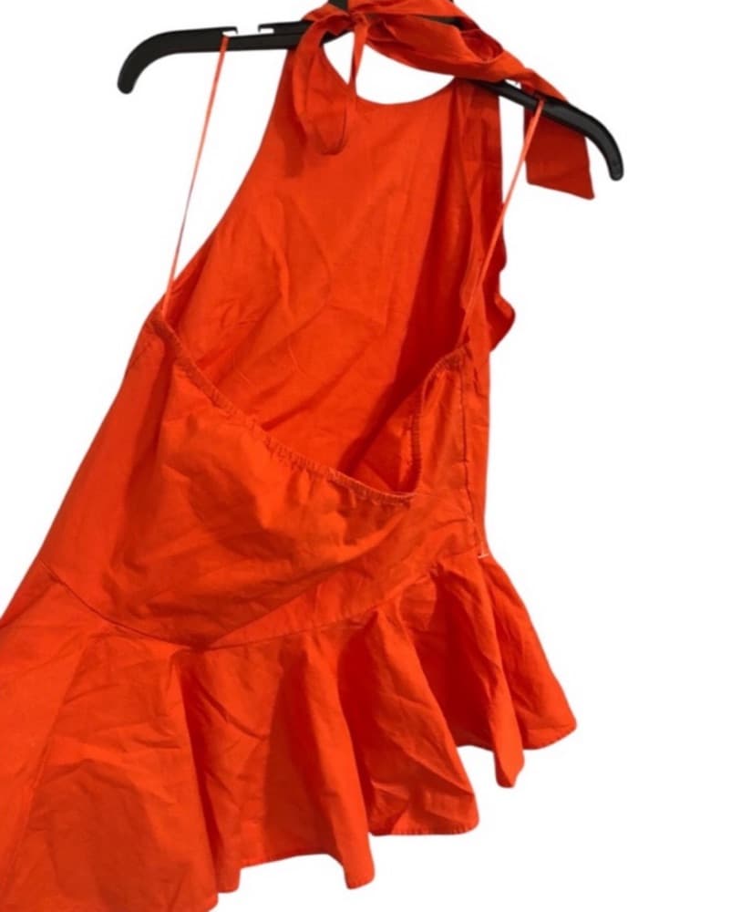 Free People Orange Peplum Halter Top - Image 4