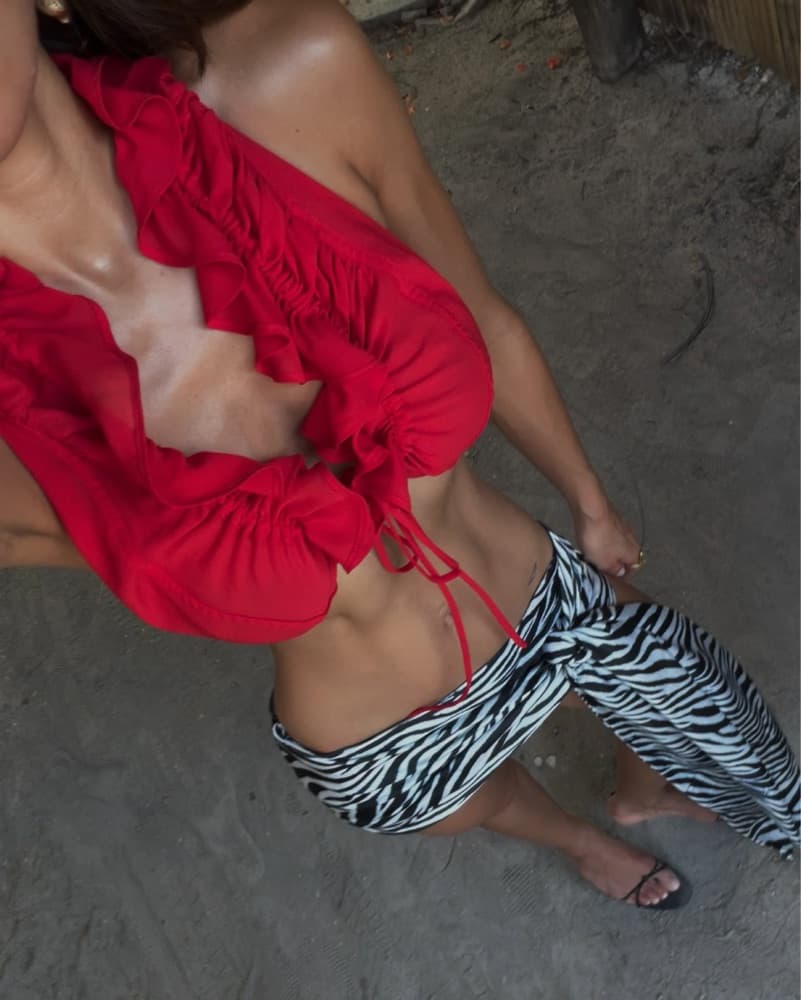 Malimarea Mukda Halter Top - Red - Image 2