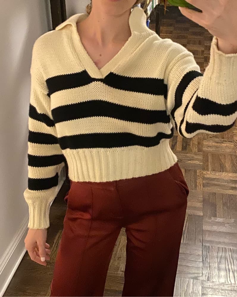 Striped Polo Sweater  - Image 1