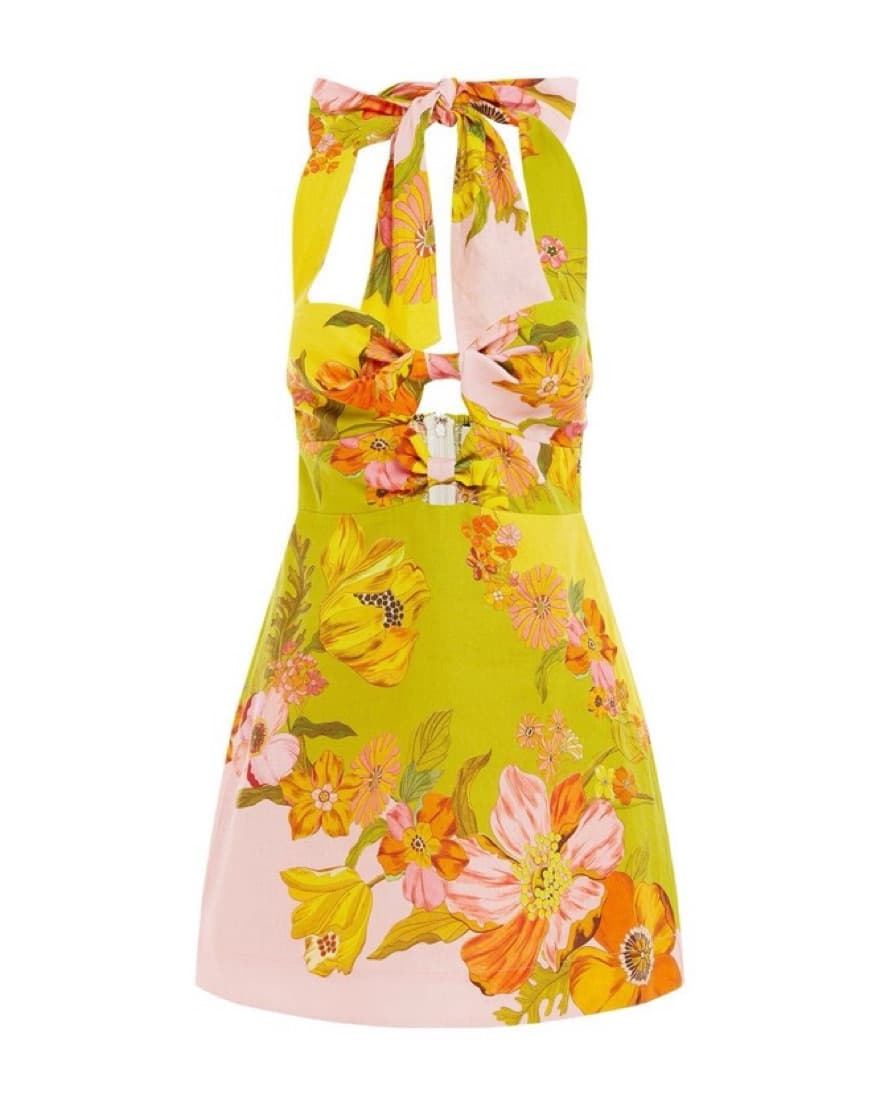 Floral Halter Mini Dress - Image 1