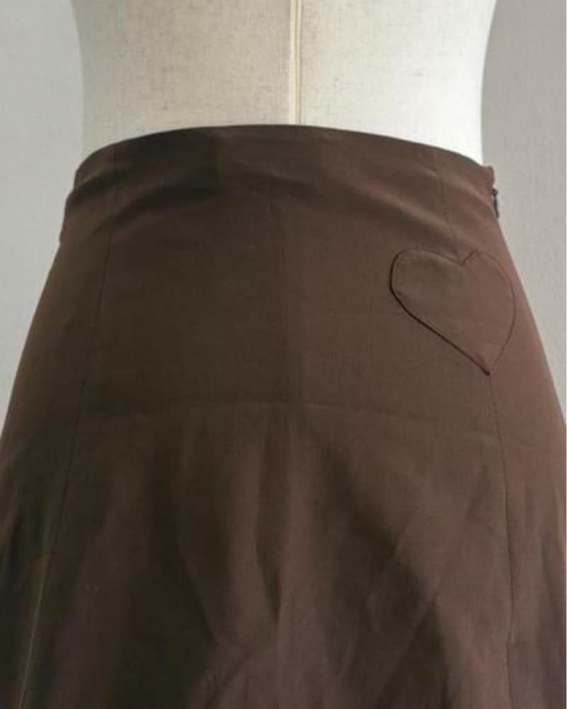 Mirror Palais Silk Brown Mini Skirt - Image 3