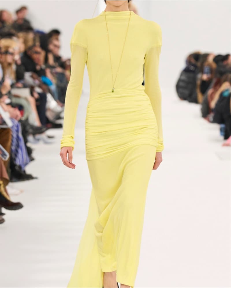 Givenchy Yellow Ruched Crepe Gown Dress - Image 5