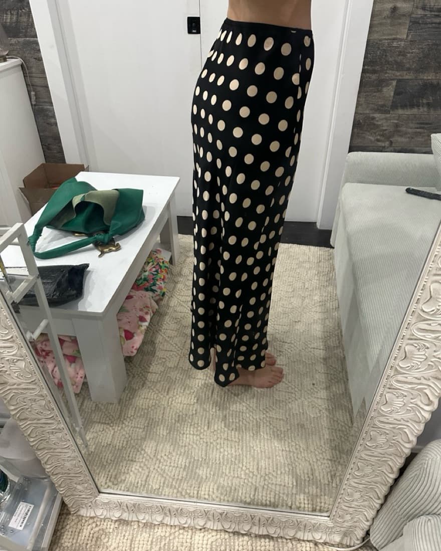 Silk Polka Dot Skirt - Image 2
