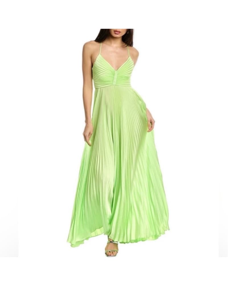 ALC Green Aries Satin Dress - Image 3