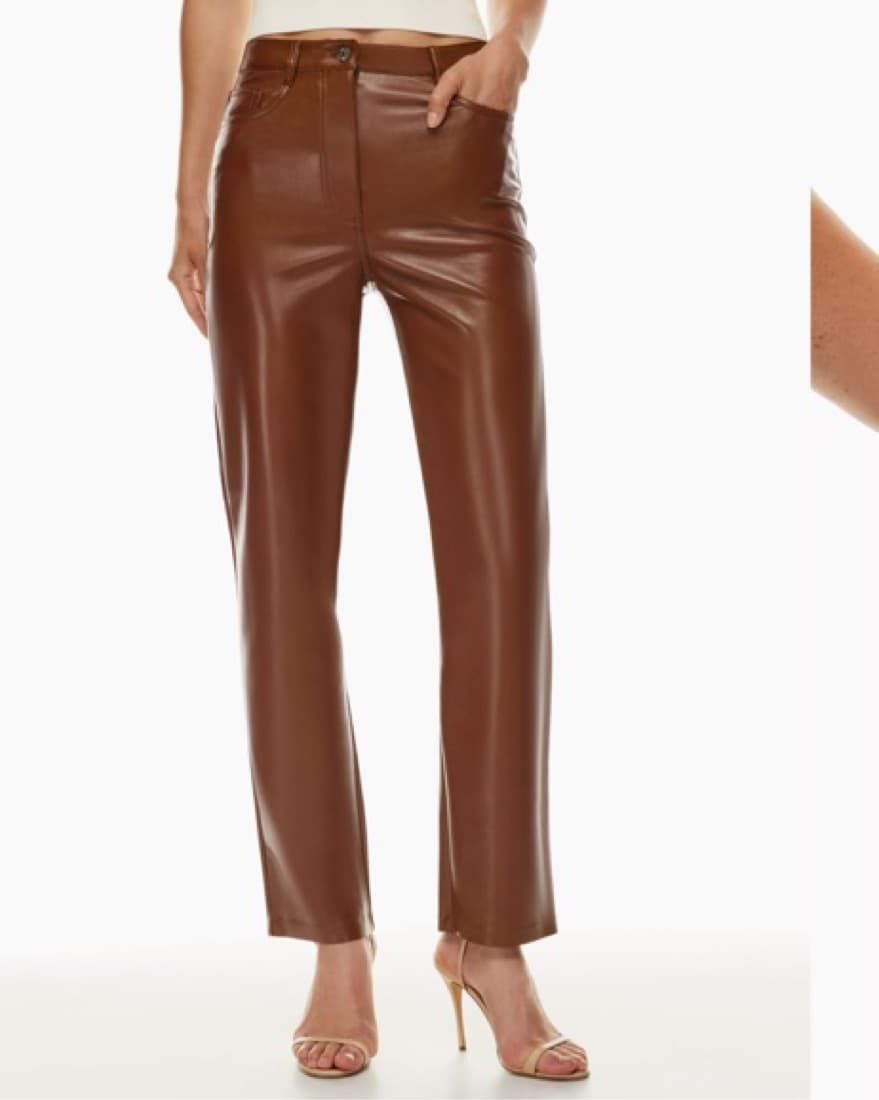 Aritzia Melina Leather Pant Brown - Image 2