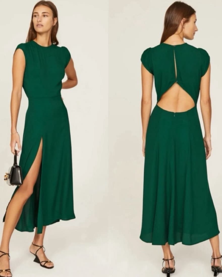 Midi Green Reformation Dress - Image 3