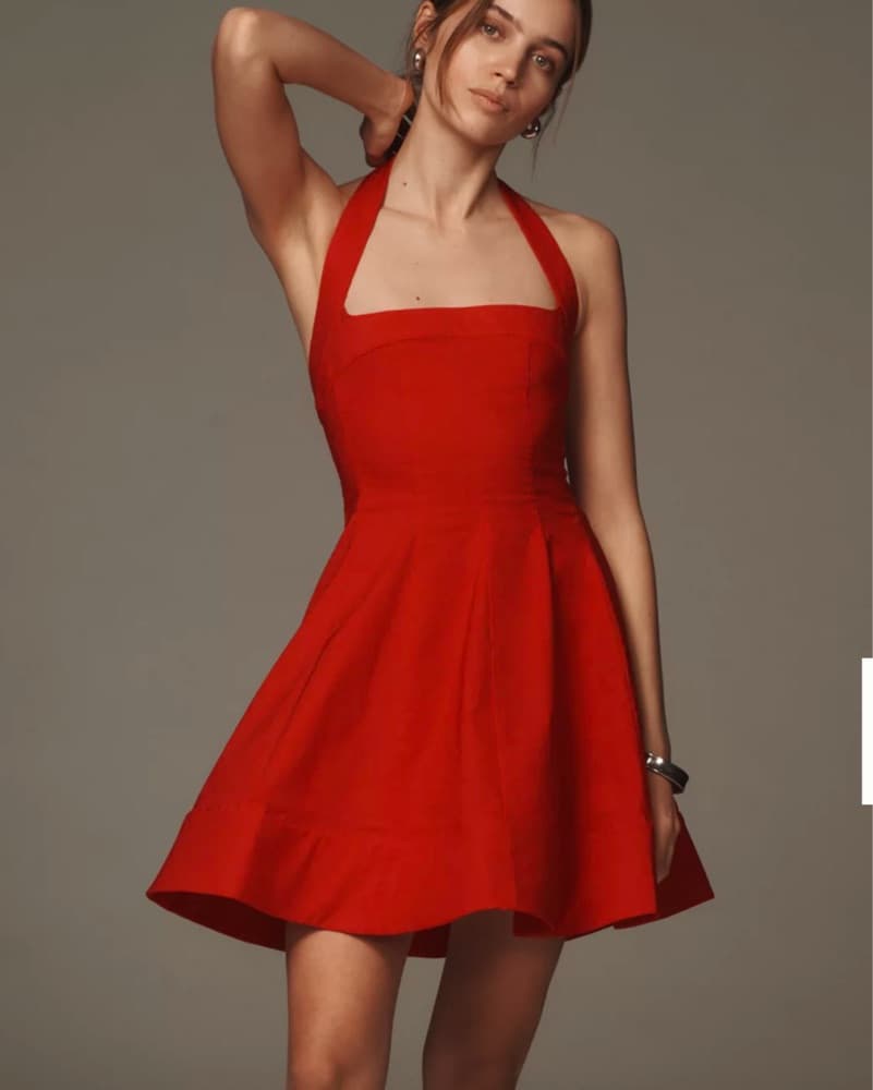 Red Halter Short Dress - Image 2