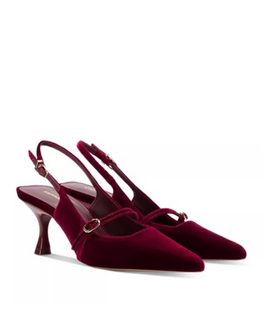 Larroude Red Velvet Heels - Image 1