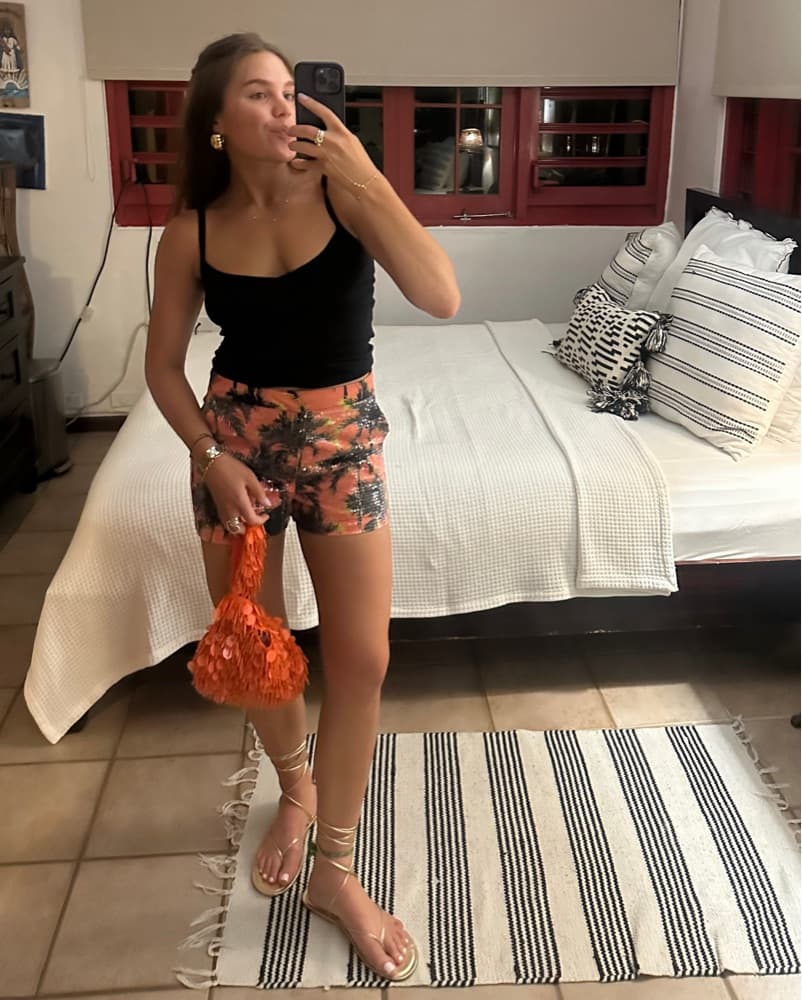 Le Superbe Tropical Sequin Shorts - Image 1