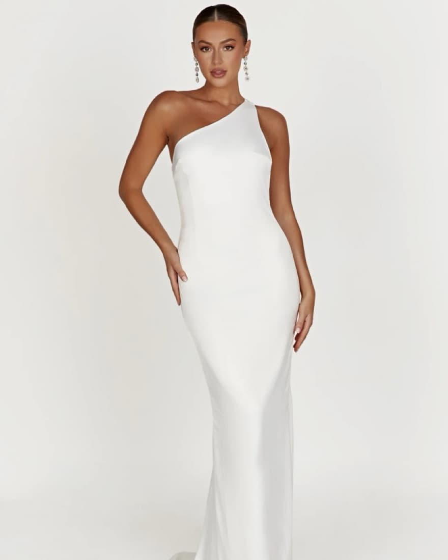 White One Shoulder Gown (never worn) - Image 2