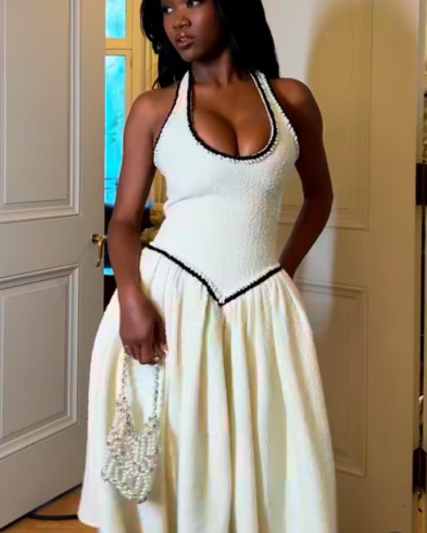 Miss Circle Halter Drop Waist Dress - Image 3