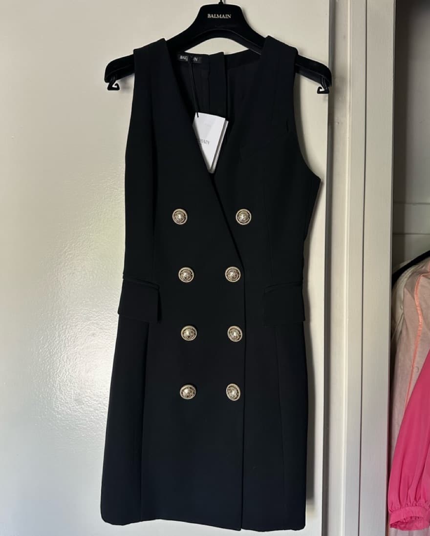 Balmain Sleeveless Suit Dress (black) - Image 4