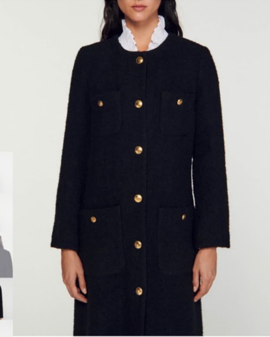 Stylish Black Double-Breasted Coat - Image 3