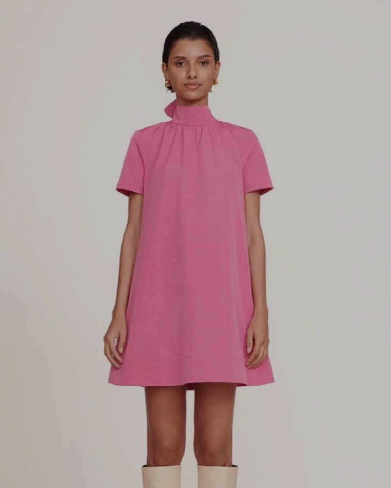 Staud Ilana mini Dress With Bow - Image 2