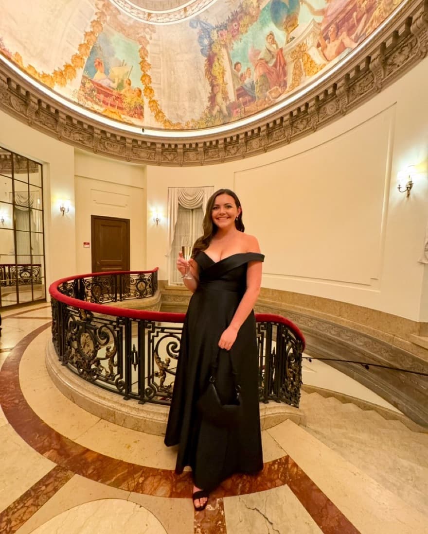 Satin Off-the-Shoulder A-line gown - Image 1