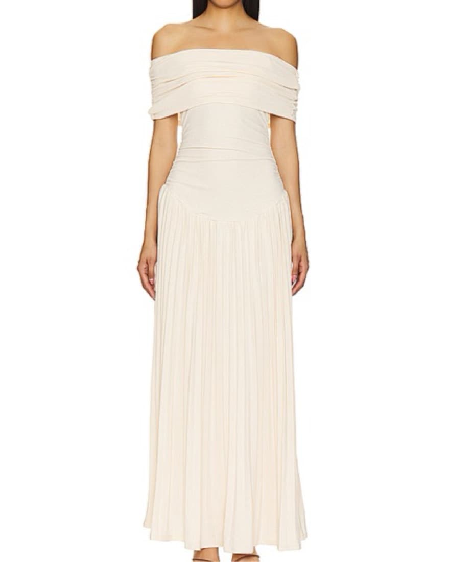 Lioness Cream Off The Shoulder Dress - Image 1