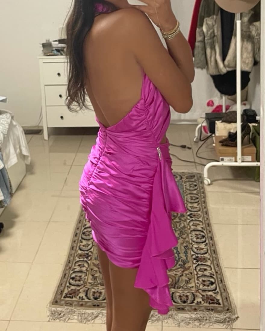 Silk Mini Halter Neck Dress  - Image 4