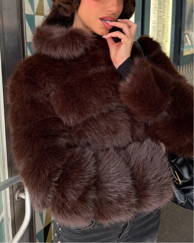 Faux Fur Crop Jacket  - Image 2