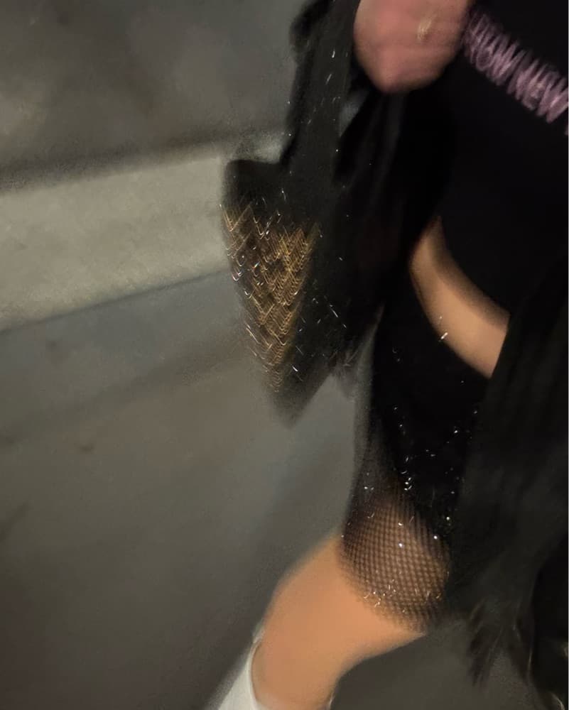 BlackRhinestone mesh Mini Skirt - Image 2