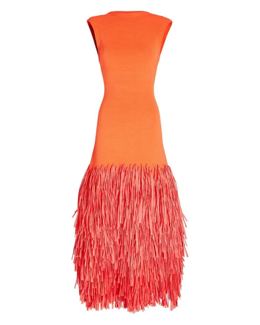 Aje Fringed knit Midi dress - Image 1