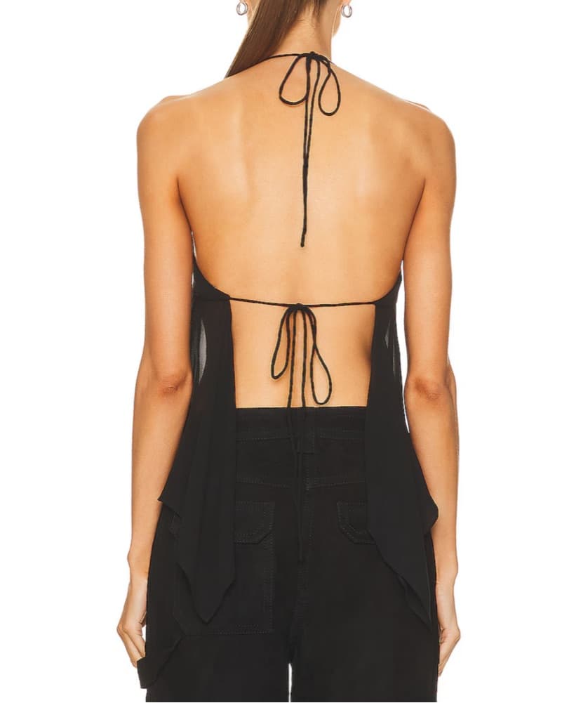 Draped Lace Backless Top - Image 4
