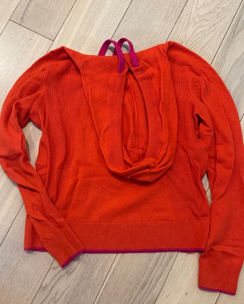Rag & Bone Yorke Orange Cashmere Hoodie - Image 3