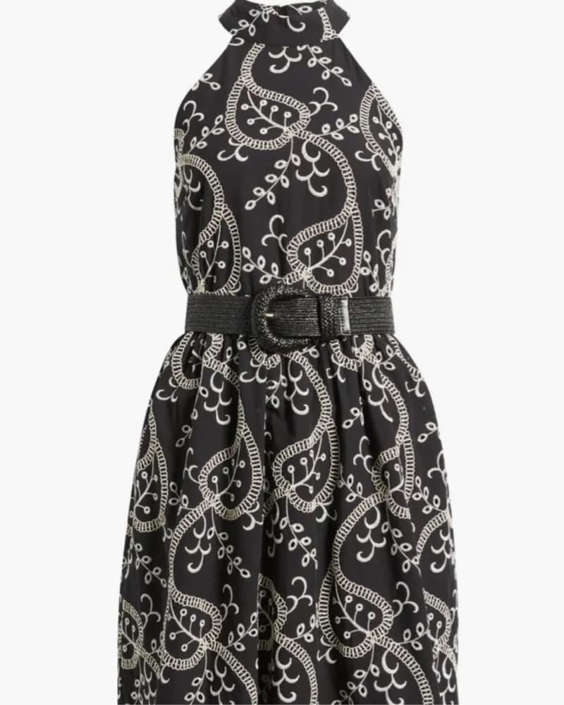 Elegant Patterned A-Line Dress - Image 4