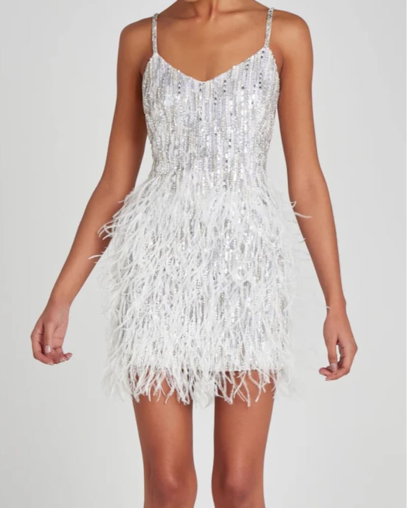 Nadine Merabi White Cocktail Dress - Image 3