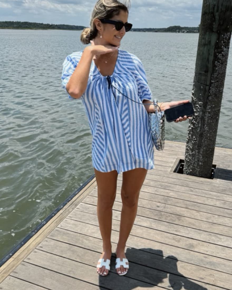 Striped Romper - Image 1