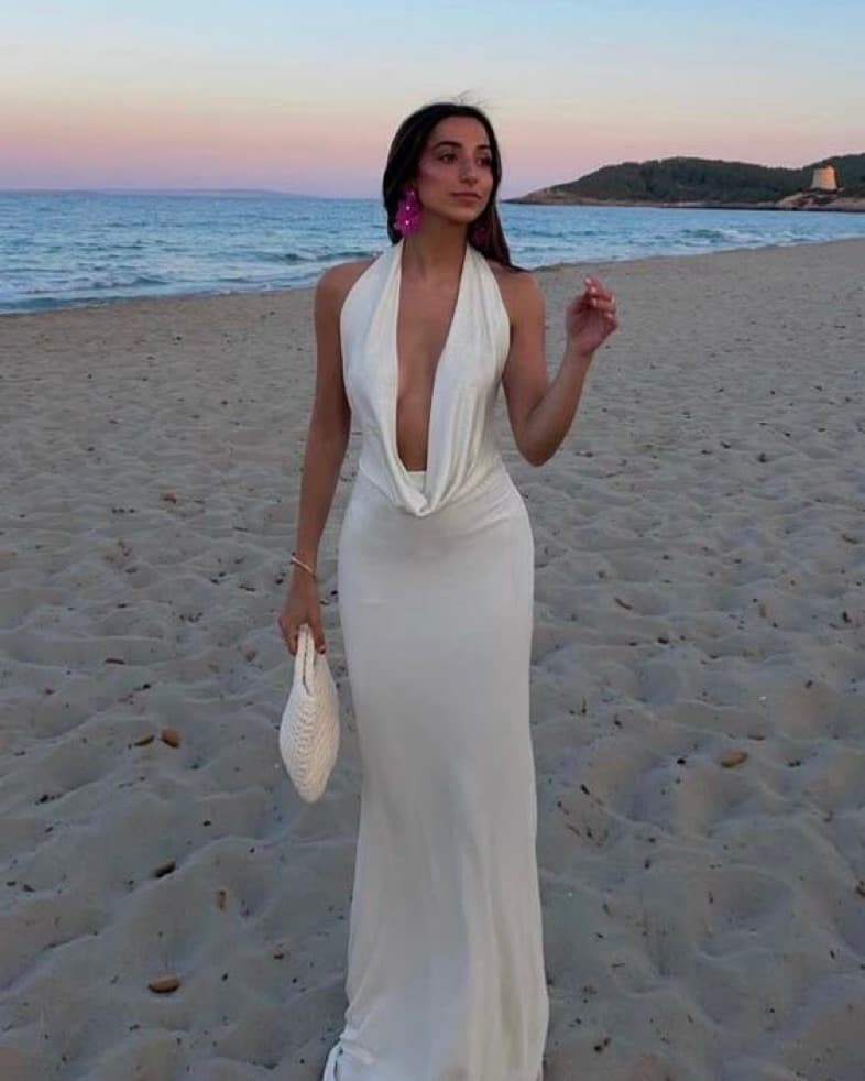 Zara Elegant Halter Maxi Dress - Image 1