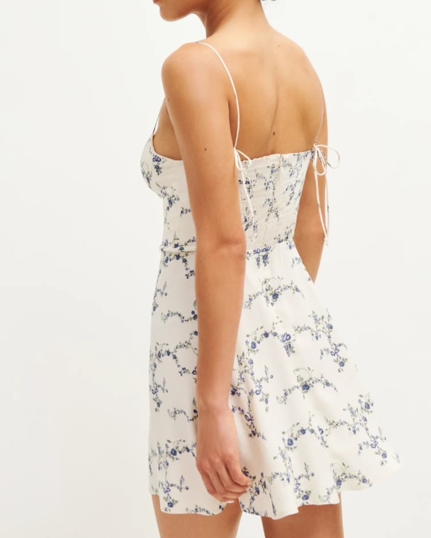 Reformation White Floral Mini Dress - Image 3