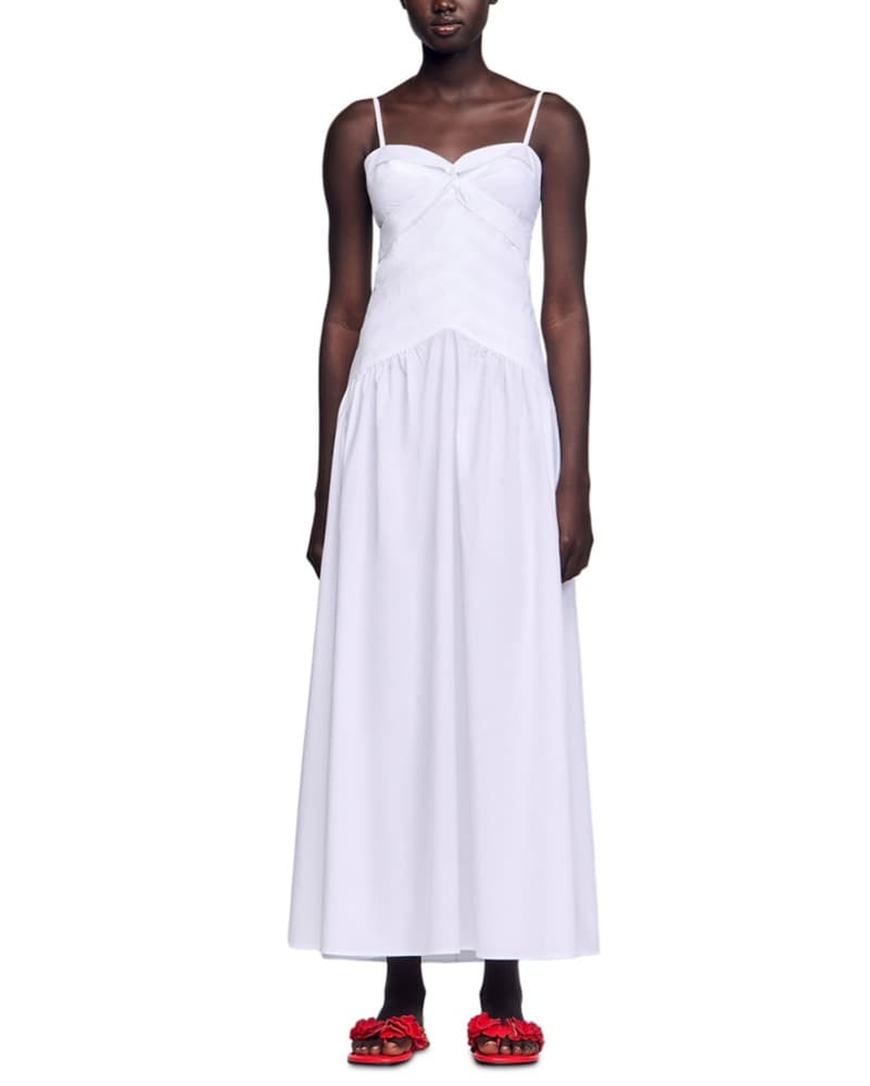 Sandro White Bustier Maxi Dress - Image 3