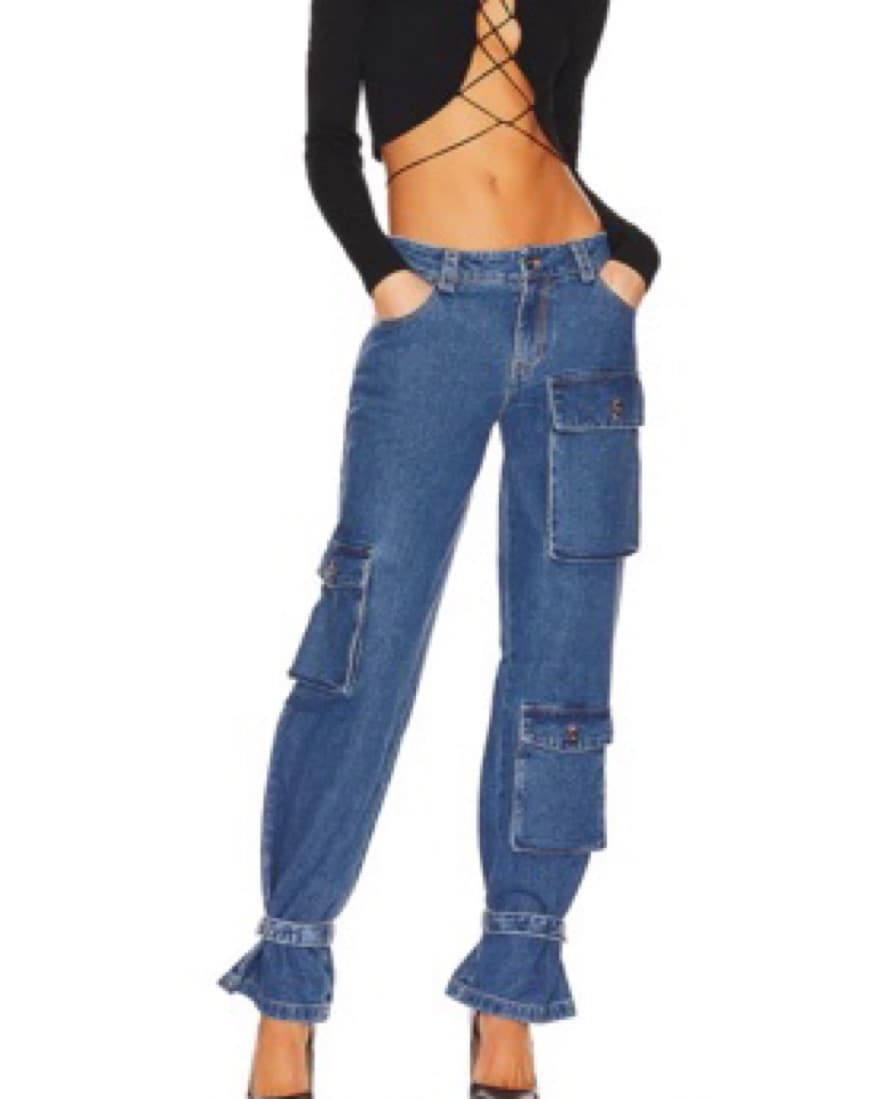 Denim Cargo Pants  - Image 1
