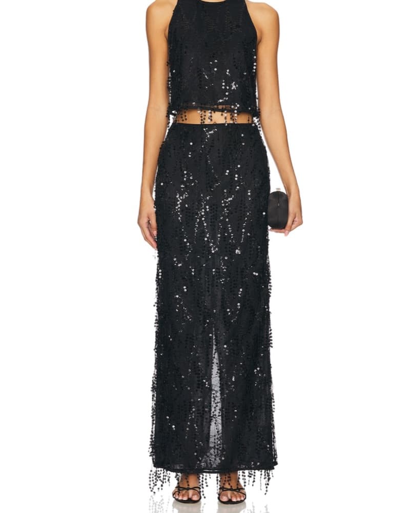 Sparkling Black Sequin Skirt - Image 1
