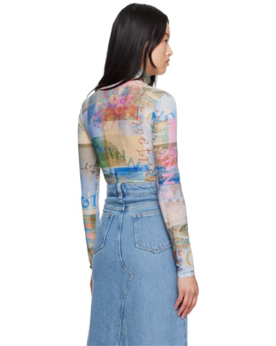 Ganni Blue Mesh Top - Image 2