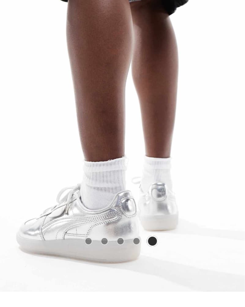 Puma Palermo Chrome Sneakers In Silver - Image 4
