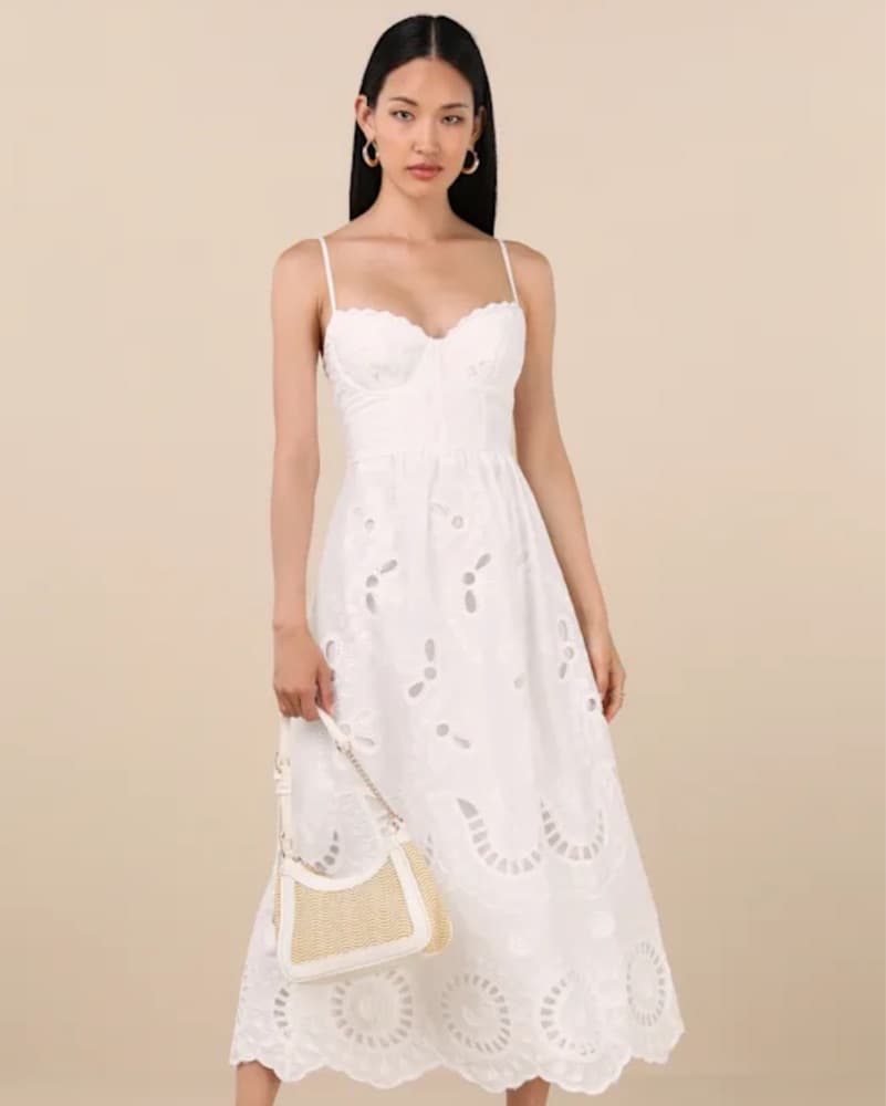 Lulus Jenora White Embroidered dress - Image 1