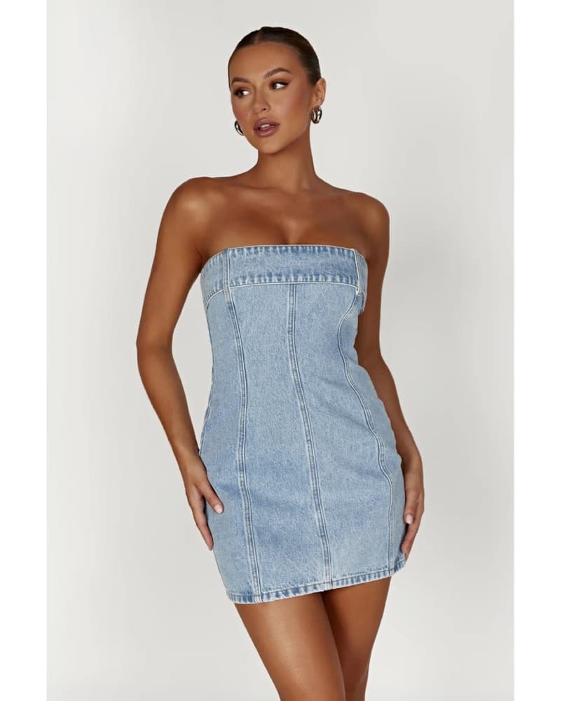 Meshki Teddi Denim Mini Dress  - Image 1